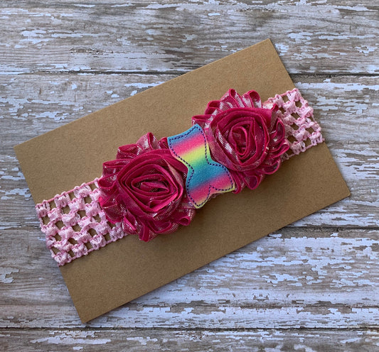 Mermaid shabby flower baby headband