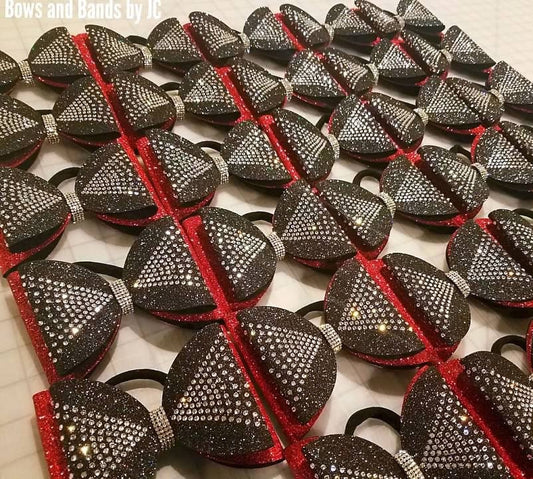 Tailless Rhinestone 2 color cheer bow