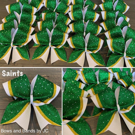 Rhinestone glitter 3 color cheer bow