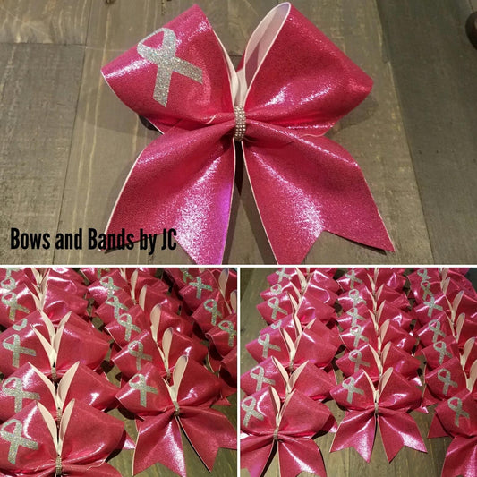 October pink cheer bow