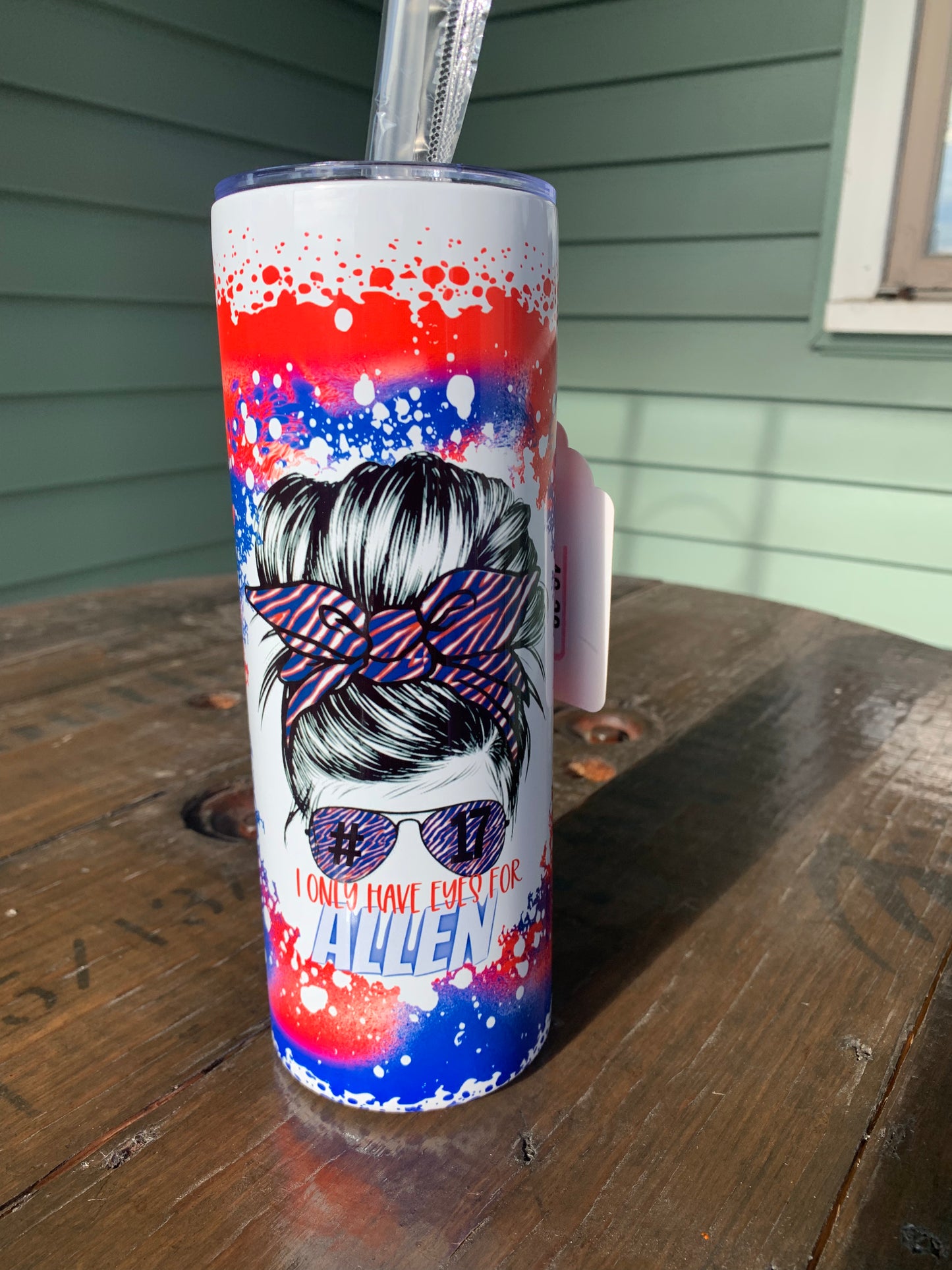 I only have eyes for Allen tie-dye Buffalo Football 20 oz Tumbler