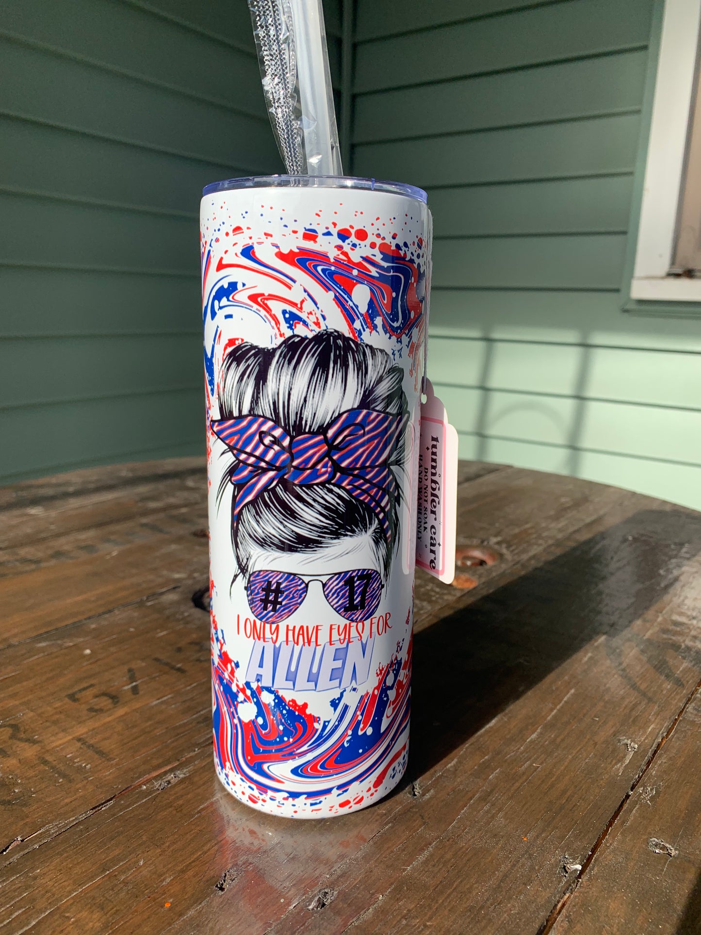 I only have eyes for Allen Swirls Buffalo Football 20 oz Tumbler