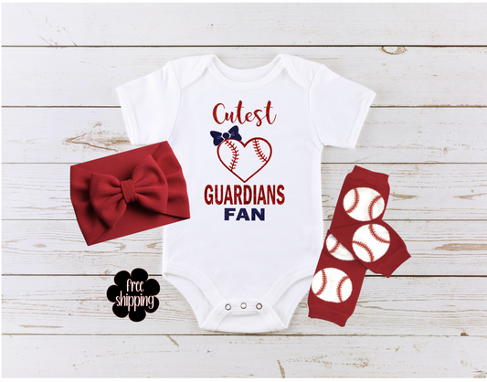 Cutest Baseball Fan baby bodysuit, Cleveland Baseball