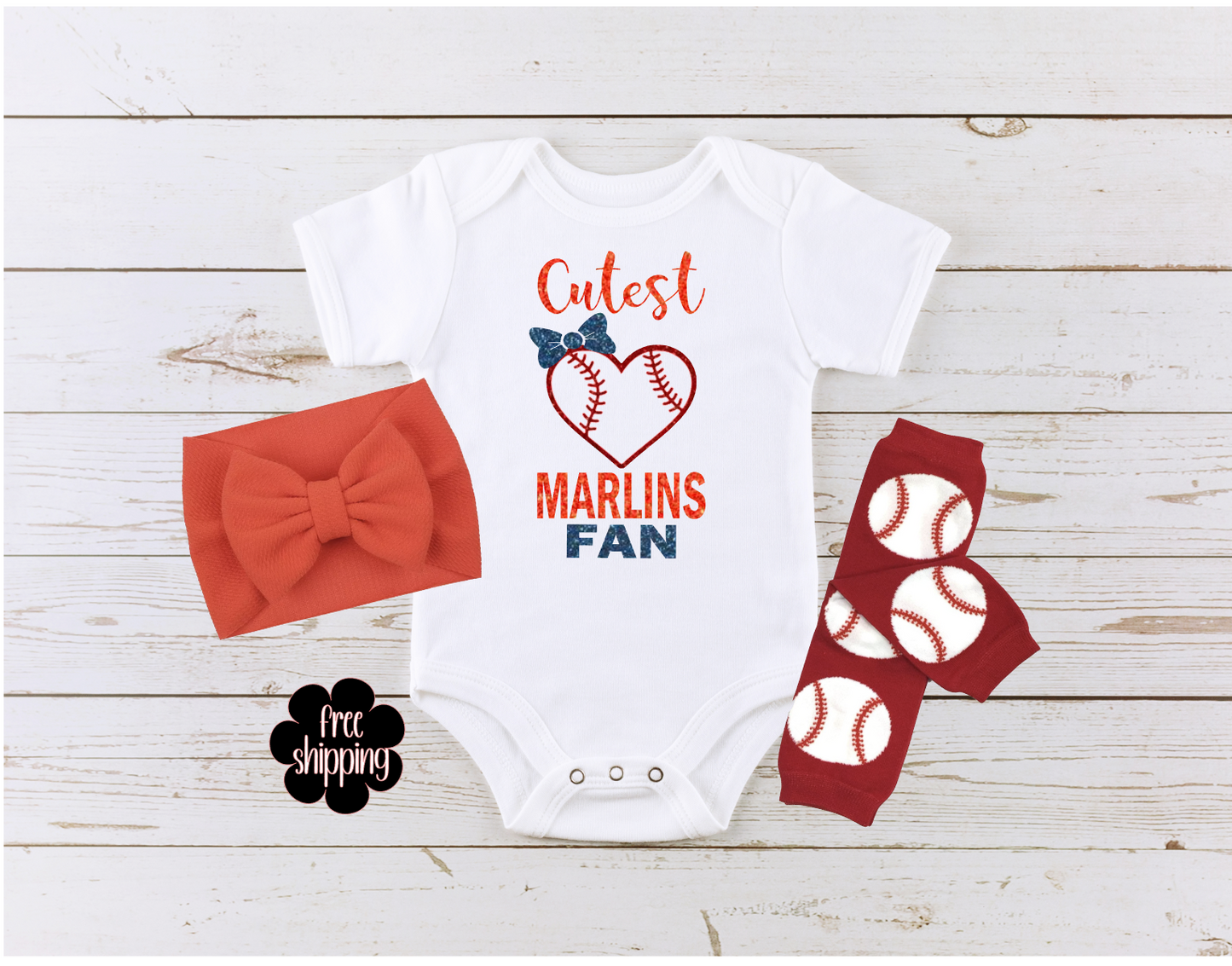 Cutest Baseball Fan baby bodysuit, Miami Baseball