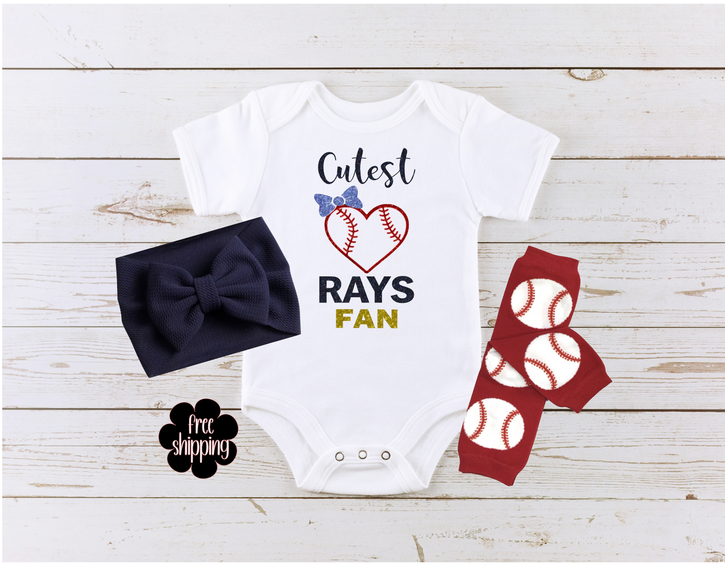 Cutest Baseball Fan baby bodysuit, Tampa Bay Baseball