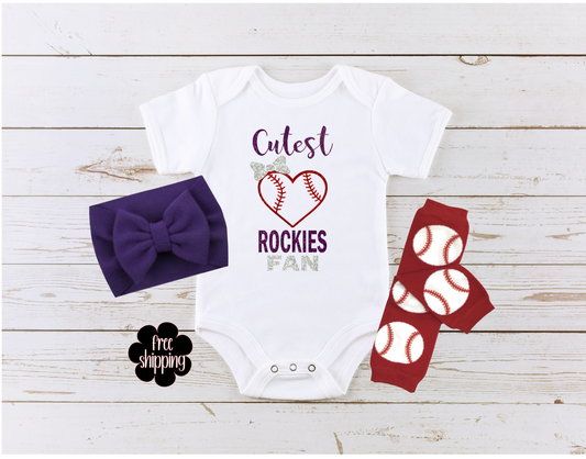 Cutest Baseball Fan baby bodysuit, Colorado Baseball