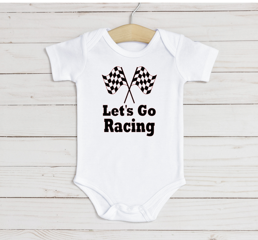 Let's Go Racing baby bodysuit