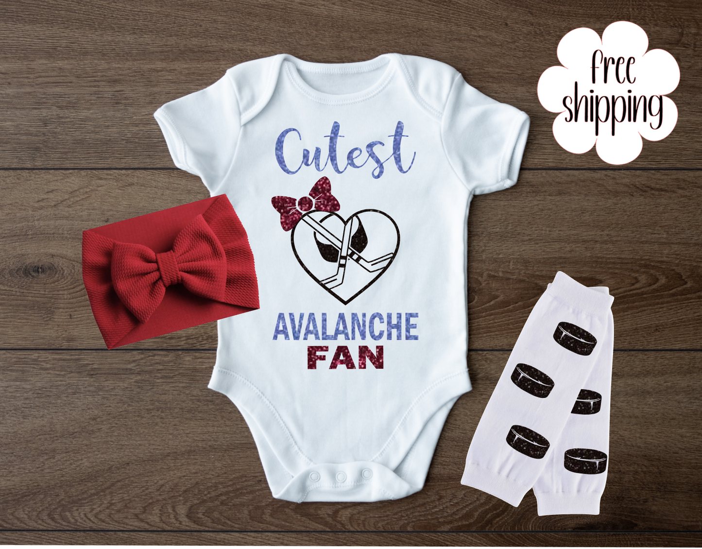 Cutest Hockey Fan baby bodysuit, Colorado Hockey