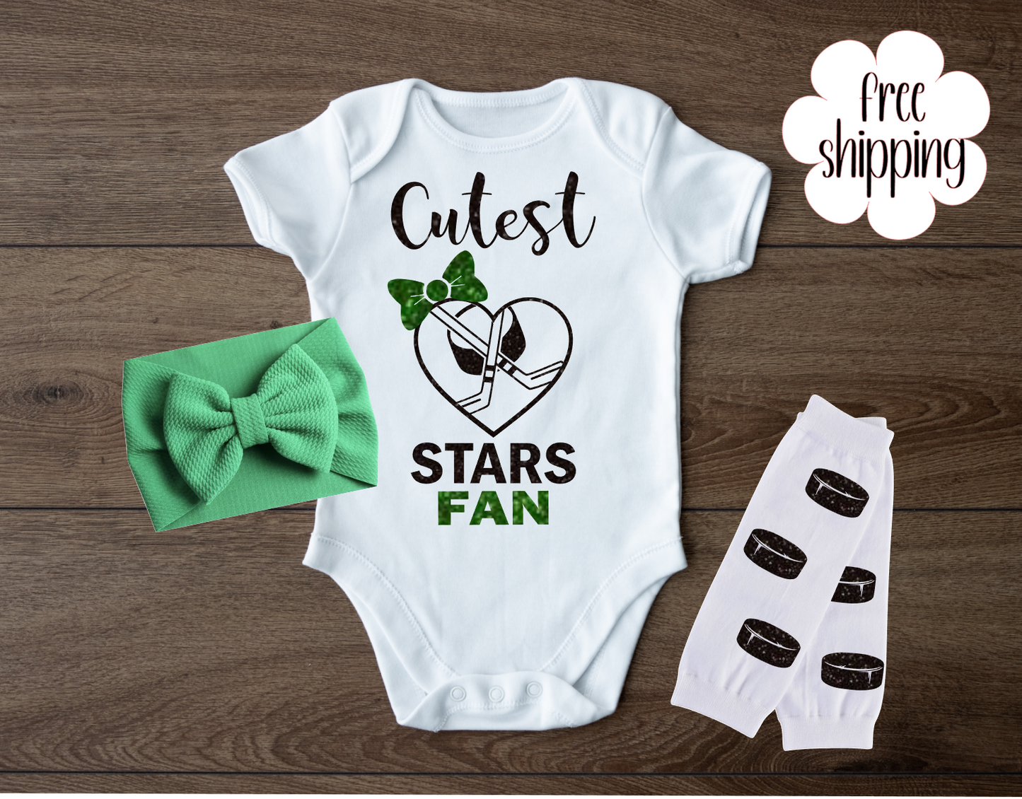 Cutest Hockey Fan baby bodysuit, Dallas Hockey