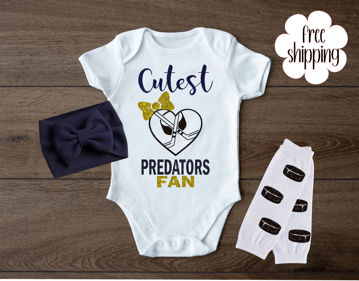 Cutest Hockey Fan baby bodysuit, Nashville Hockey
