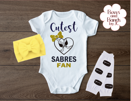 Cutest Hockey Fan baby bodysuit, Buffalo Hockey