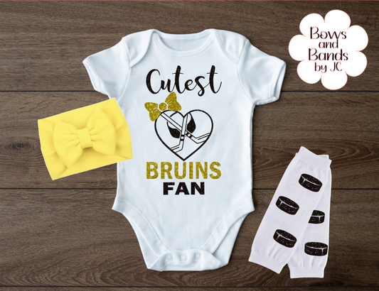 Cutest Hockey Fan baby bodysuit, Boston Hockey