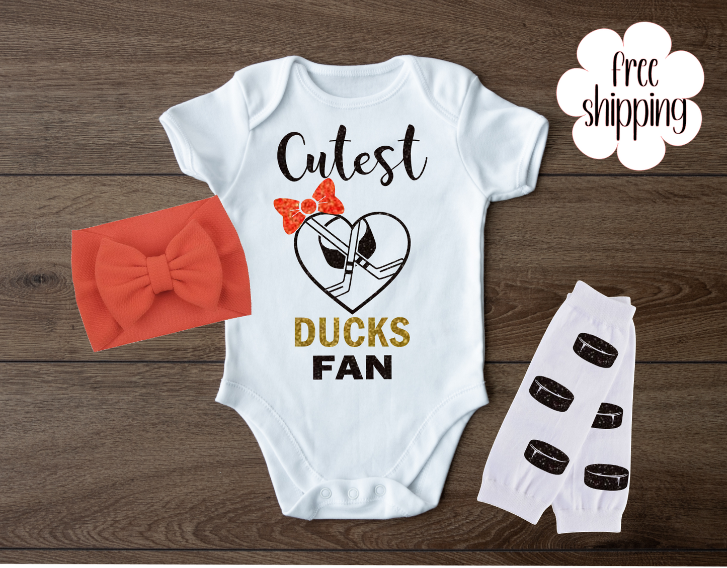 Cutest Hockey Fan baby bodysuit, Anaheim Hockey