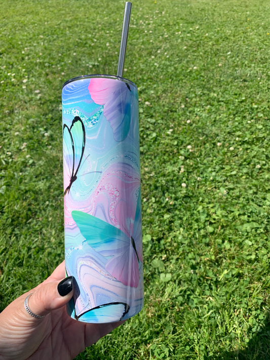 Butterfly Pastel 20 oz Tumbler