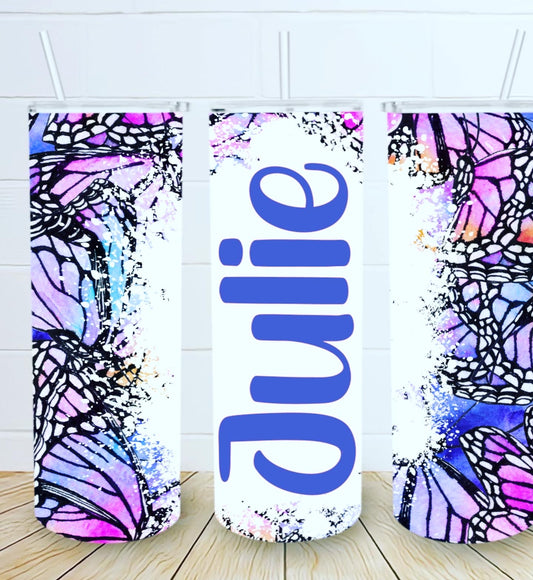 Butterfly Custom Name 20 oz Tumbler