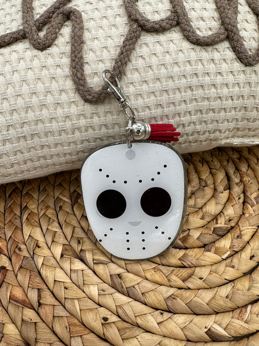 Scary hockey mask acrylic Keychain