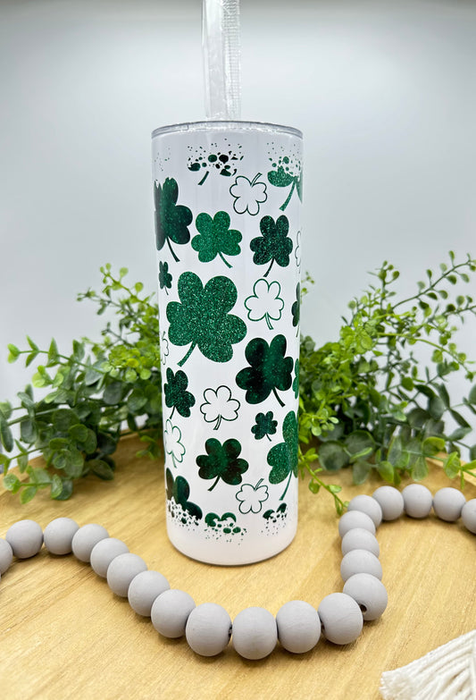 Glitter Shamrock 20 oz Tumbler