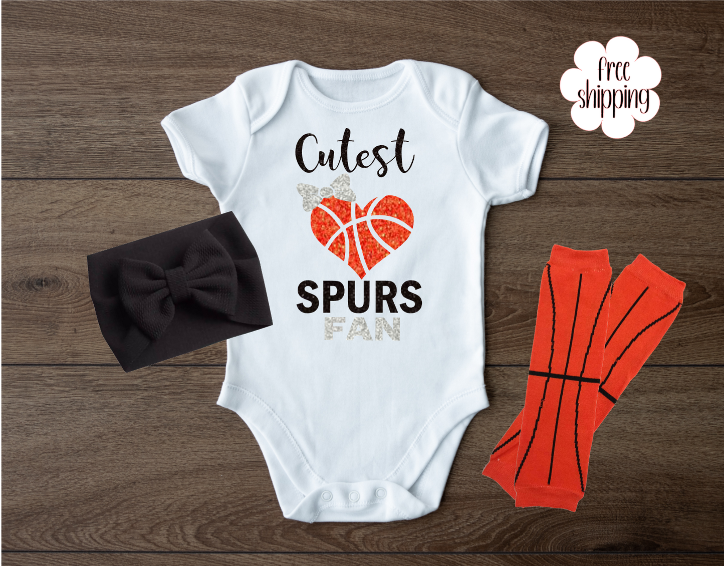 Cutest Basketball Fan baby bodysuit, San Antonio Basketball