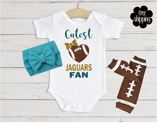 Cutest Football Fan baby bodysuit, Jacksonville Football