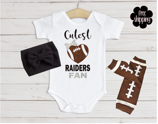 Cutest Football Fan baby bodysuit, Las Vegas Football