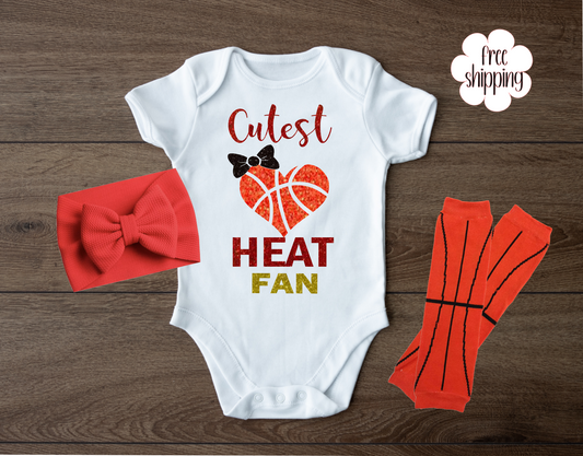 Cutest Basketball Fan baby bodysuit, Miami Basketball