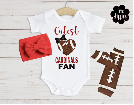 Cutest Football Fan baby bodysuit, Arizona  Football