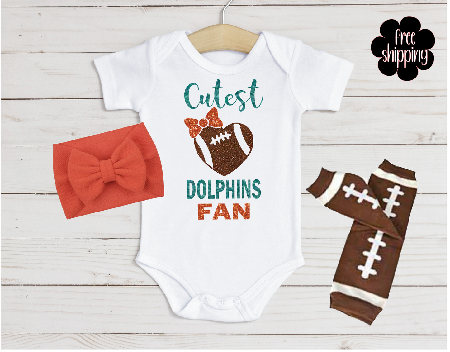 Cutest Football Fan baby bodysuit, Miami Football