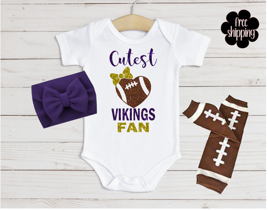 Cutest Football Fan baby bodysuit, Minnesota Football