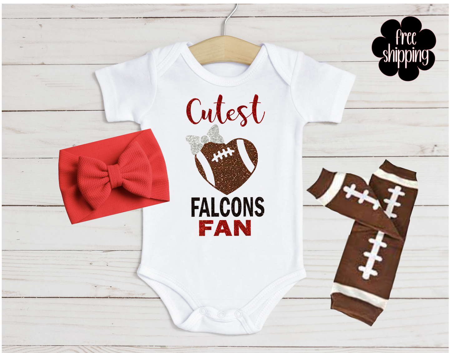 Cutest Football Fan baby bodysuit, Atlanta football