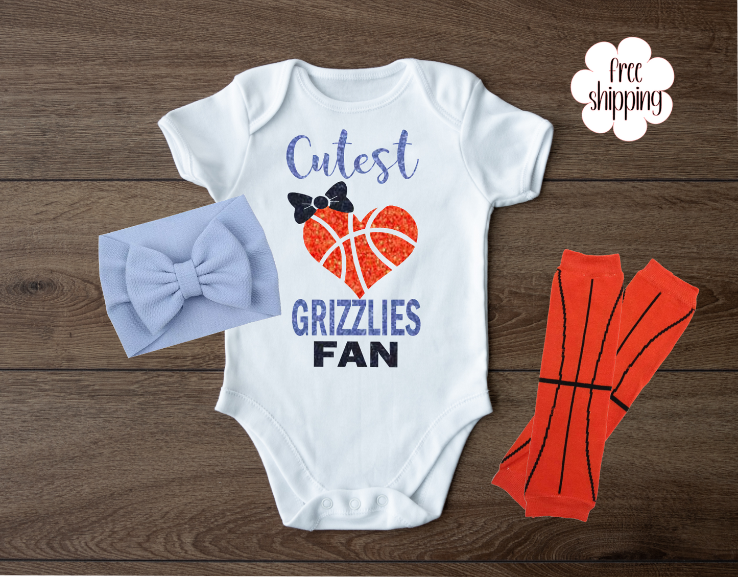 Cutest Basketball Fan baby bodysuit, Memphis Basketball