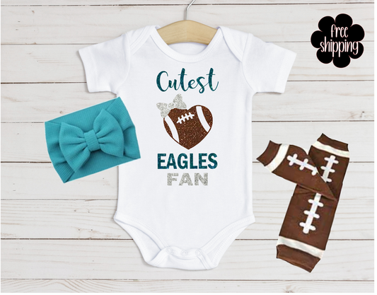 Cutest Football Fan baby bodysuit, Philly Football