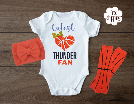 Cutest Basketball Fan baby bodysuit, Oklahoma City Basketball