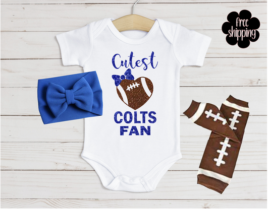 Cutest Football Fan baby bodysuit, Indy Football