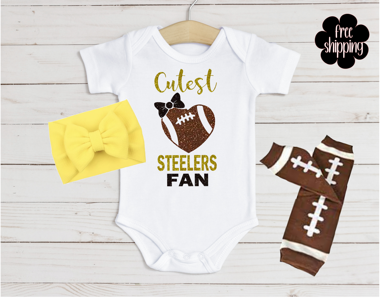 Cutest Football Fan baby bodysuit, Pittsburgh Football