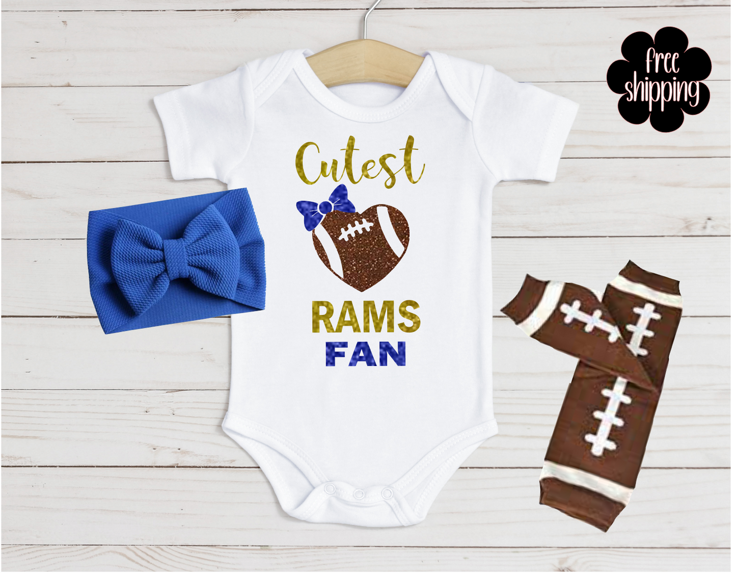 Cutest Football Fan baby bodysuit, Los Angeles Football