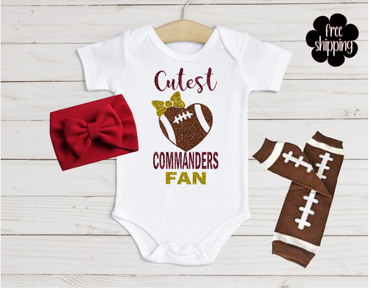 Cutest Football Fan baby bodysuit, Washington Football