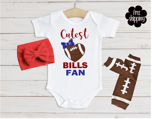 Cutest Football Fan baby bodysuit, Buffalo football