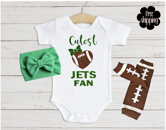 Cutest Football Fan baby bodysuit, New York Football