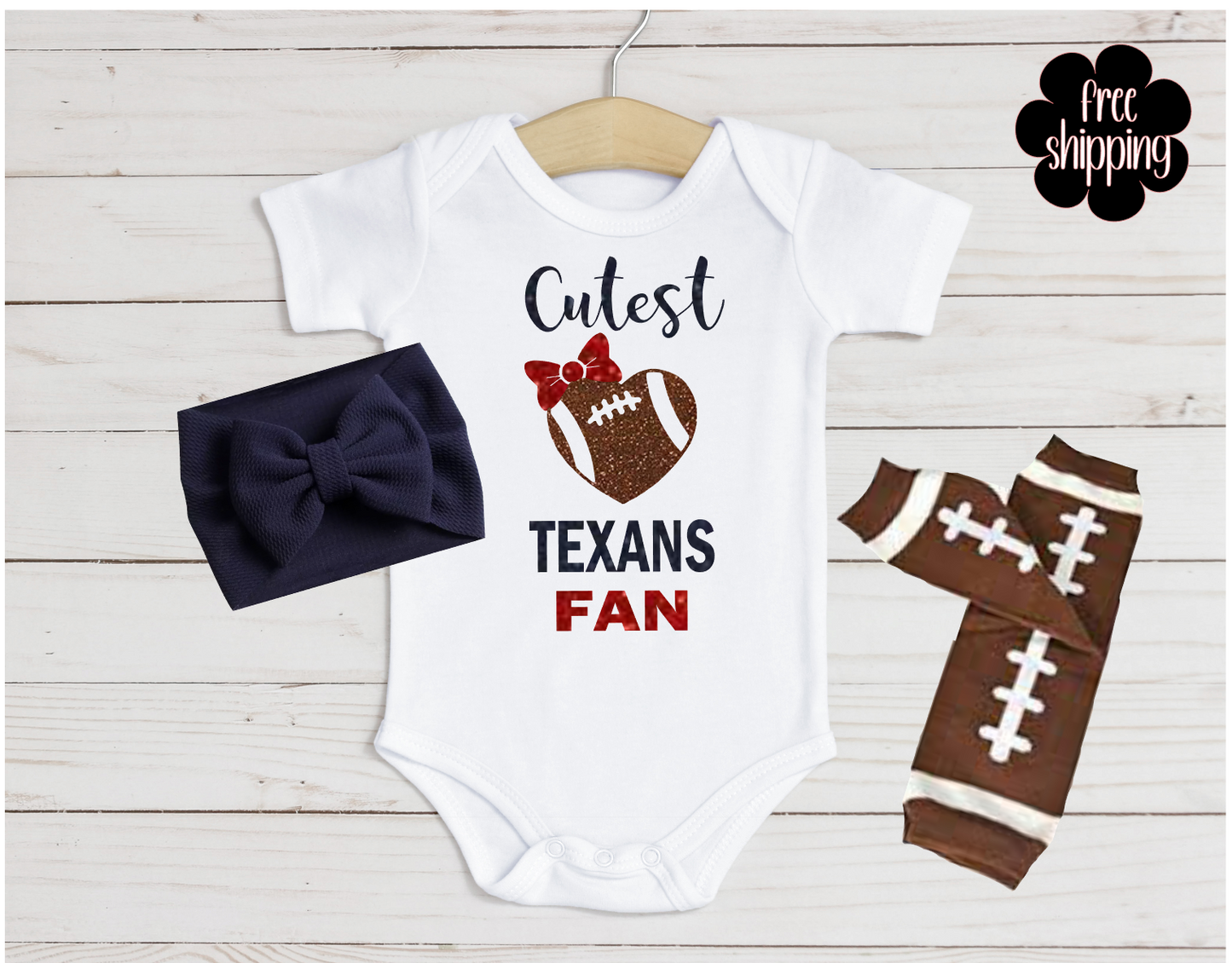 Cutest Football Fan baby bodysuit, Houston Football