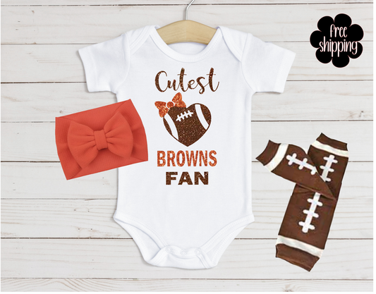 Cutest Football Fan baby bodysuit, Cleveland Football