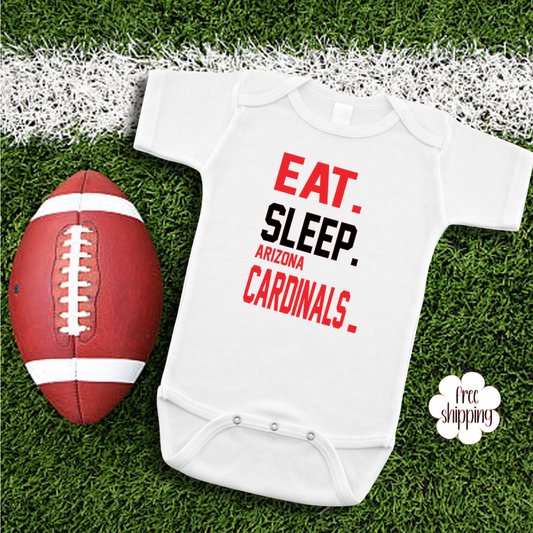 Eat Sleep Football baby bodysuit, Arizona Football