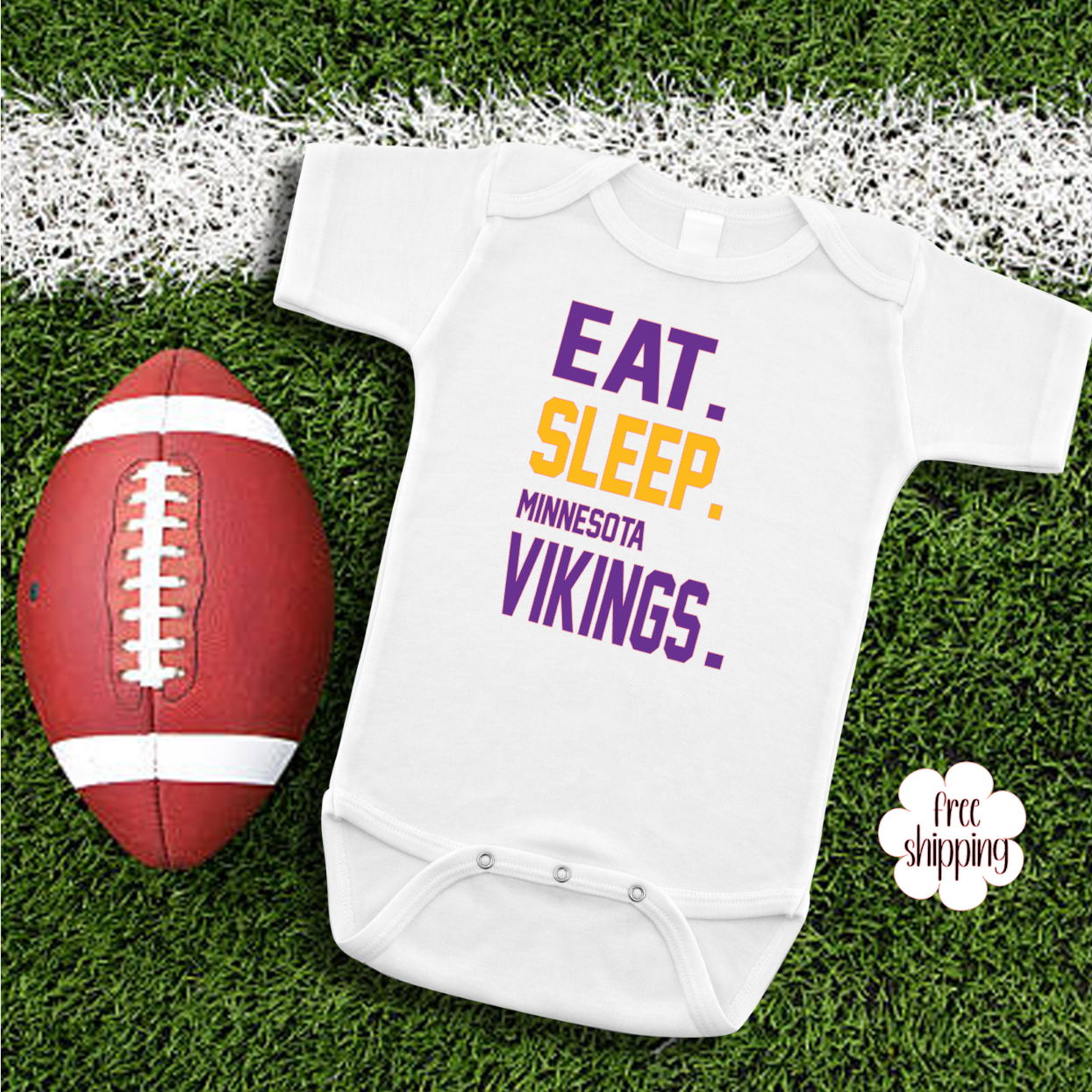 Eat sleep Football baby bodysuit, Minnesota Football