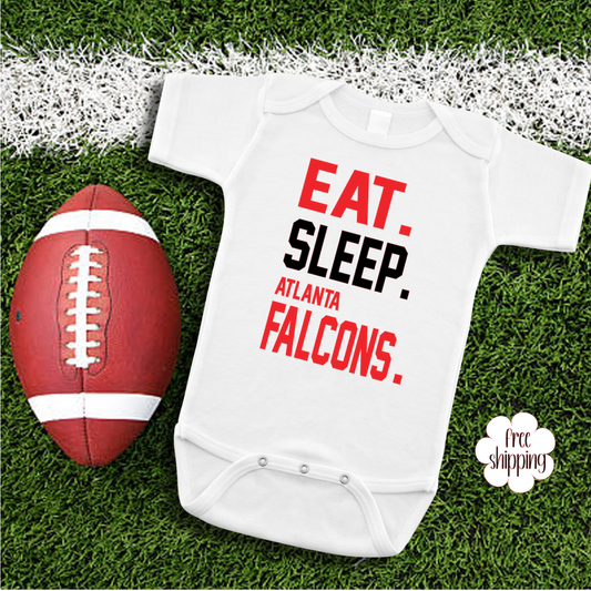 Eat Sleep Football baby bodysuit, Atlanta Football