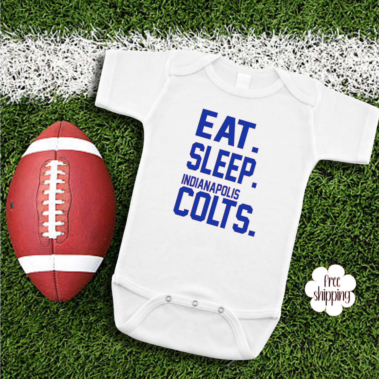 Eat Sleep Football baby bodysuit, Indy Football