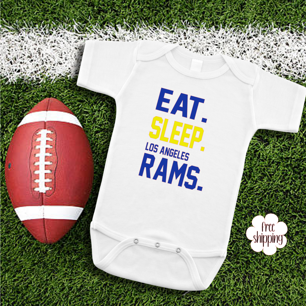 Eat Sleep Football baby bodysuit, LA Football