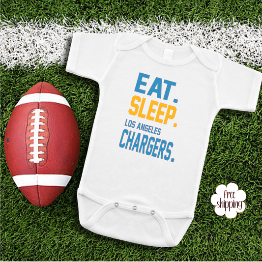 Eat Sleep Football baby bodysuit, LA Football