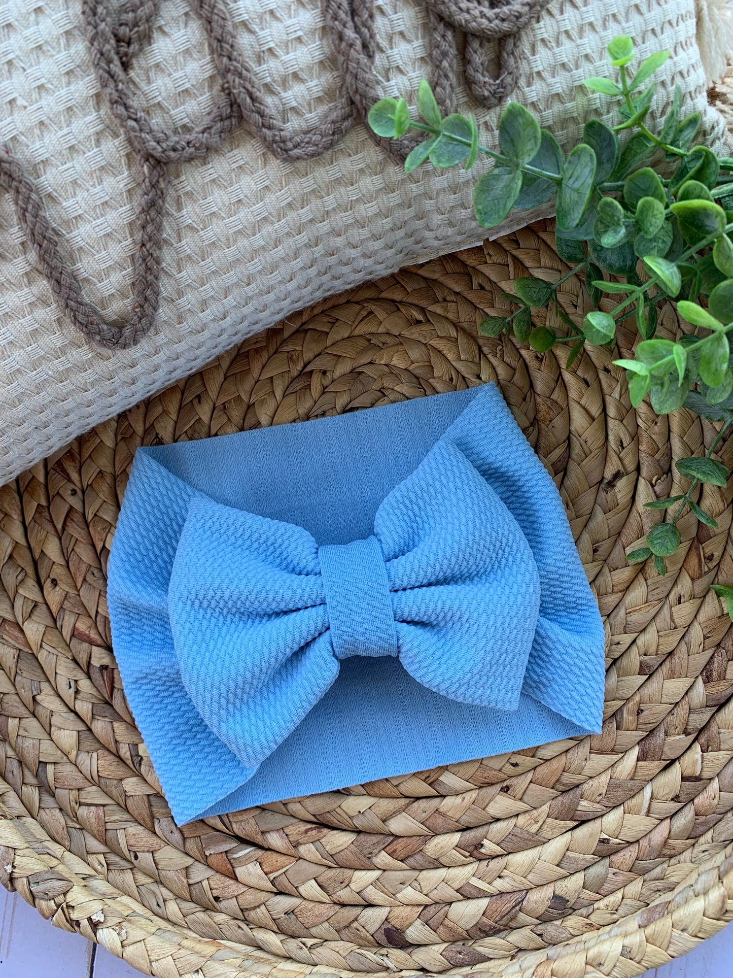 Light Blue Solid Baby Head Wrap