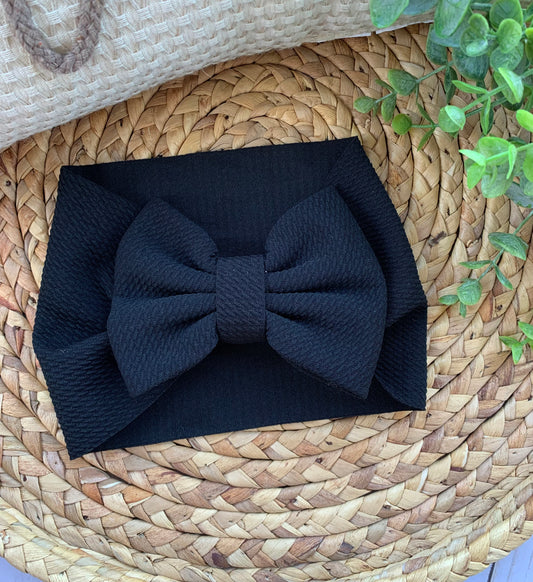 Black Solid Baby Head Wrap