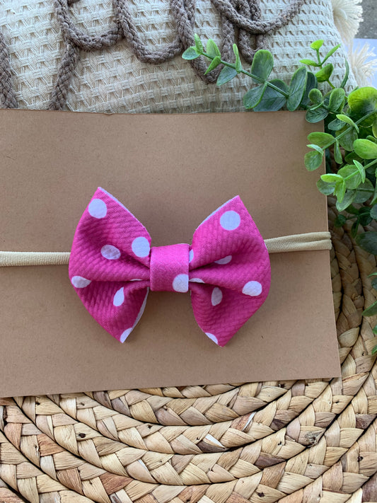 Pink Polka Dot Baby Headband