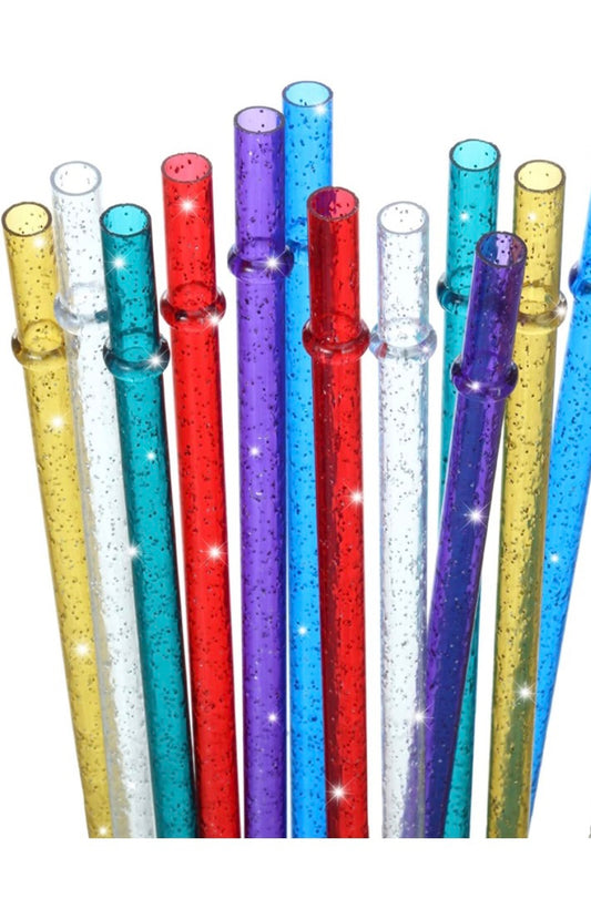 Reusable plastic tumbler straw